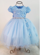 VESTIDO AZUL BORBOLETAS 3D TAM. 1 E 2 